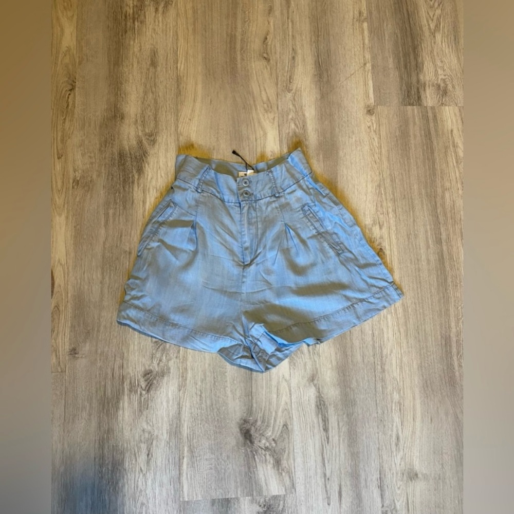 BB Dakota Sky Blue High-Waist Shorts